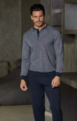 Pigiama Uomo 100% Cotone Jersey Enrico Coveri 1086 Outlet