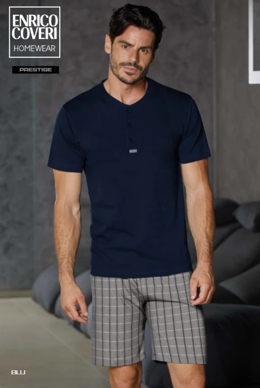 Pigiama Uomo Corto 100% Cotone Enrico Coveri 1090 Outlet 3 Pigiama Uomo Corto 100% Cotone Enrico Coveri 1090 Outlet