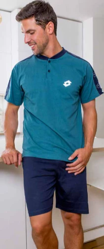 Pigiama Uomo Corto 100% Cotone Jersey Lotto 1120 Outlet