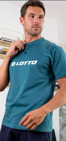 Pigiama Uomo Corto 100% Cotone Jersey Lotto 1121 Outlet 5 Pigiama Uomo Corto 100% Cotone Jersey Lotto 1121 Outlet - immagine 3