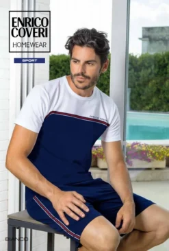 Enrico Coveri Completo Uomo Corto 100% Cotone Coveri Sport 2033 Prezzo Promozionale