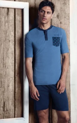 Pigiama Uomo Corto 100% Cotone Nottingham Sport 24061