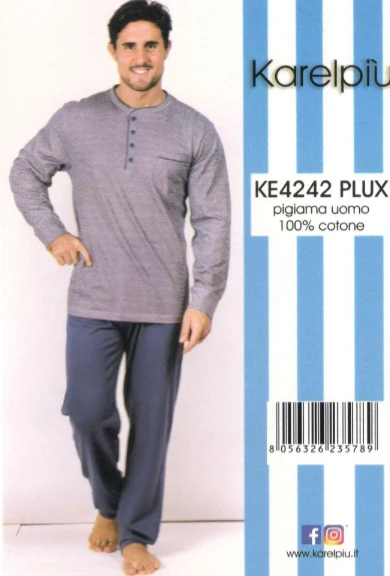 Pigiama Uomo Calibrato 100% Cotone Karelpiu' 4242 3 Pigiama Uomo Calibrato 100% Cotone Karelpiu' 4242