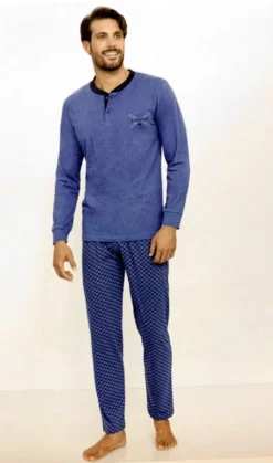 Pigiama Uomo Lungo 100% Cotone Jersey IL GRANCHIO 359 Prezzo Promozionale