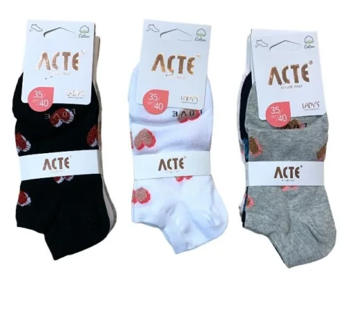 Calzino Donna Corto Cotone Acte 7702/25 -INTIMO OUTLET Saldi 7702 1 1