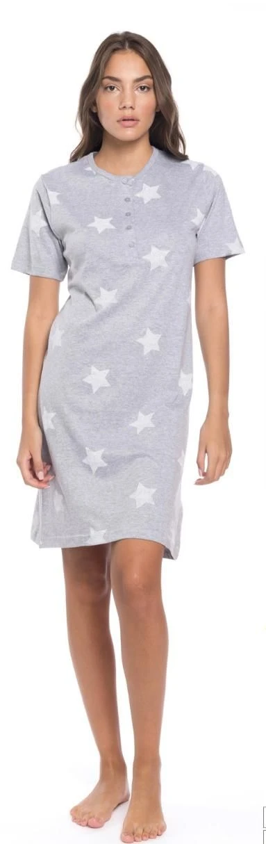 Camicia Da Notte Mezza Manica 100% Cotone Karelpiu' 8105 3 Camicia Da Notte Mezza Manica 100% Cotone Karelpiu' 8105