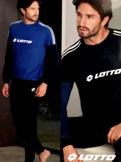 Pigiama Uomo Lungo 100% Cotone Jersey Lotto 4057 Prezzo Promozionale