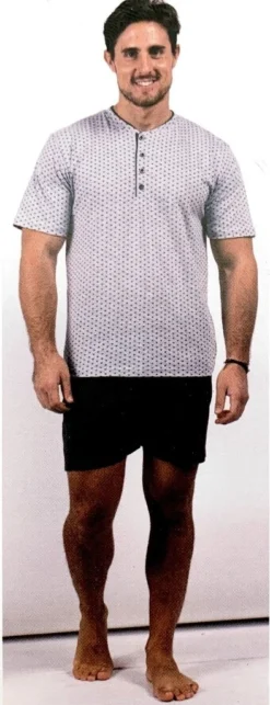 Pigiama Uomo Corto 100% Cotone Karelpiu' 4645