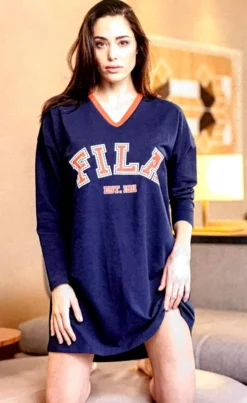 Abito Casa Maxi Maglia Donna Fila 4072 Cotone Pesante Invernale -INTIMO OUTLET Saldi b4072