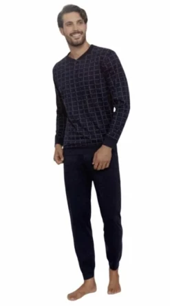 Pigiama Uomo Lungo 100% Cotone Jersey IL GRANCHIO 358 Prezzo Promozionale