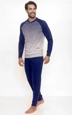 Pigiama Uomo Lungo 100% Cotone Jersey IL GRANCHIO 357 Prezzo Promozionale